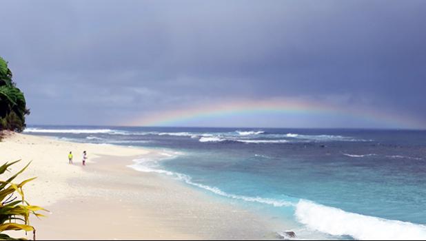 A rainbow over Aunuu