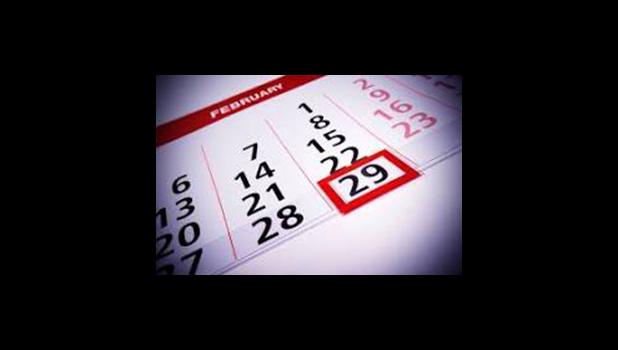 calendar showing Feb. 29