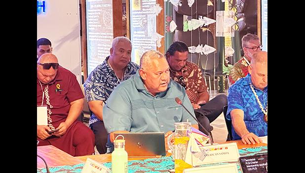 Gov. Lemanu P.S. Mauga at the Polynesian Leaders Group meeting