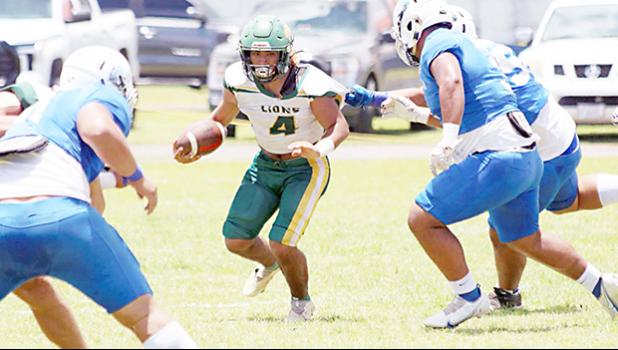 Leone Lions Wylan Faga looking for an open lane