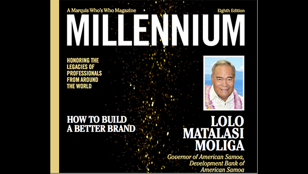 front cover of the “Millennium, a Marquis Who’s Who Magazine”