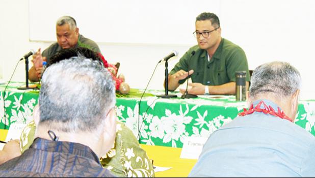 Gov. Lemanu Peleti Mauga (left) and Lt. Gov. Talauega Eleasalo Va’alele Ale (right)
