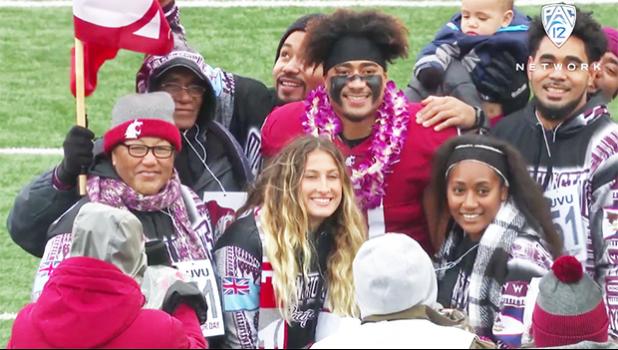   Washington State's Frankie Luvu 'emotional' after dads first trip to see him play in Pullman. [screenshot from video, via Seattle Times]