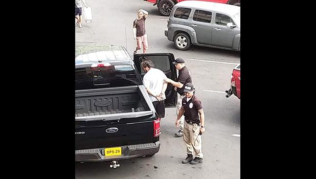 Man being taken into custody in Samoa News parking lot