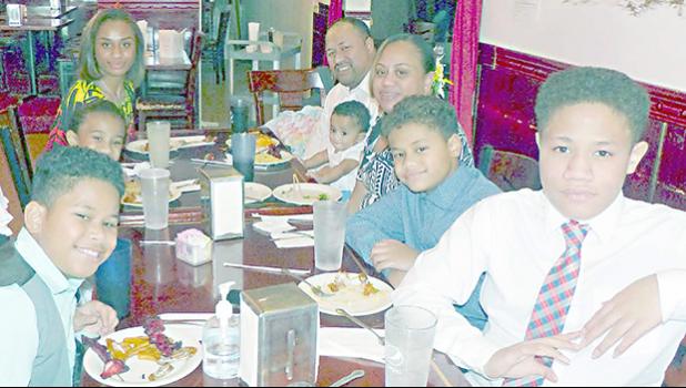 Manu Fa’asoo family celebrating the New Year