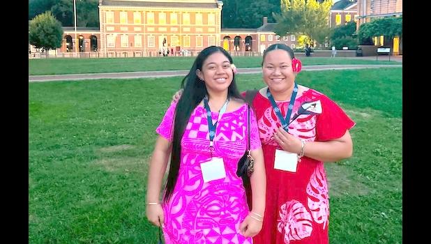 Jaceyline Foketi Siliva and Ms. Grace Alesana from Manumalo Academy