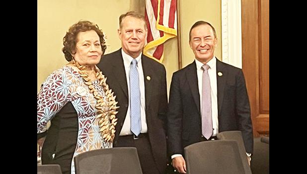 Amata with colleagues  Rep. Ed Case of Hawaii and Rep. James Moylan of Guam