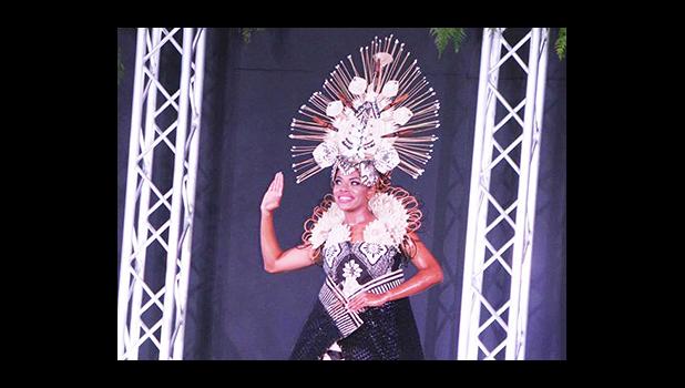 Your new Miss Pacific Islands, Miss Fiji, Anne Dunn who took the crowd in her beautifully designed cultural dress.   (Photo THA)