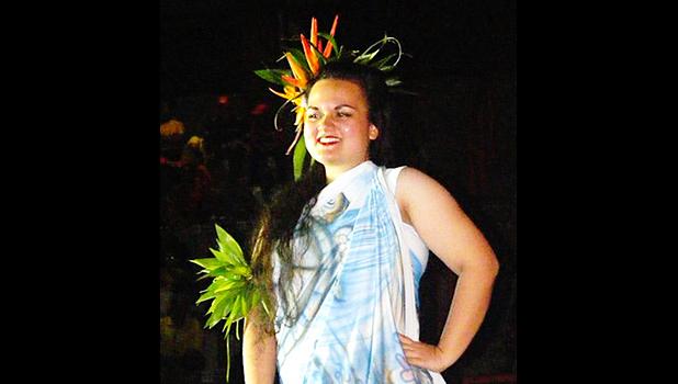 Miss American Samoa Magalita Philomena Johnson in her sarong