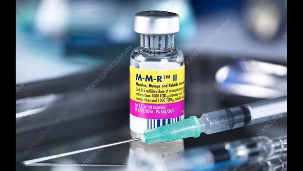 The best way to stop the spread of measles is to be vaccinated. Two doses of MMR vaccine provides 97% protection against the disease. One dose provides 93% protection." MMR VACCINE