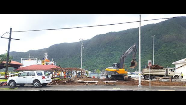 Luki Te'etai Tuitasi and the crew from Public Works are shown in the Oct 2017 Samoa News file photo preparing the area in front of the Jean P. Hayden Museum, for the construction of a new 2-story structure that will provide more storage, office and display space for the Jean P. Hayden Museum. [photo: Blue Chen-Fruean]