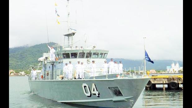 MV Nafanua departing Samoa for Australia 