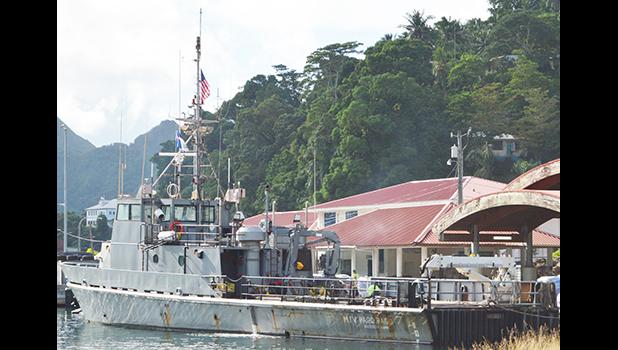 MV Pago Pago at the dock in Pago Harbor 
