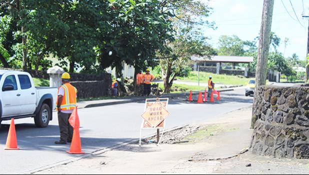 Workers from Silva Construction at the Fagaima Road