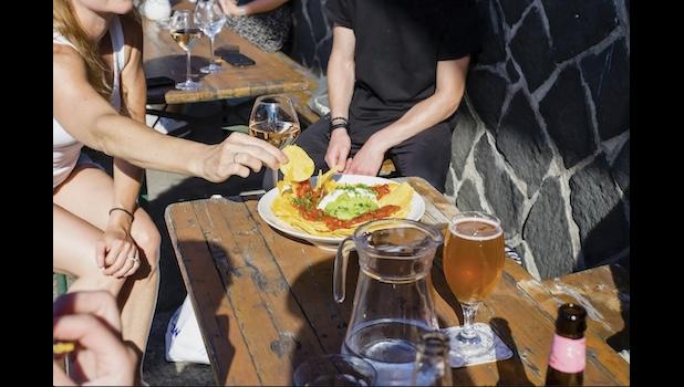 Beer and nachos