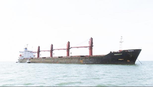 This undated photo released yesterday by the US Justice Department, shows the North Korean cargo ship “Wise Honest”, which was detained in Indonesia in April last year.