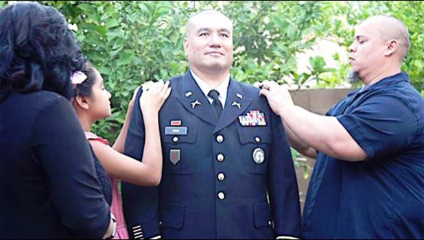Noel Folasa Taeleifi Faiivae Iuli Godinet Chun with his wife, daughter and friend