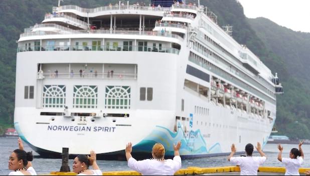 Norwegian Spirit in Pago Pago harbor