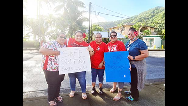 Nurses on strike in Faga’alu
