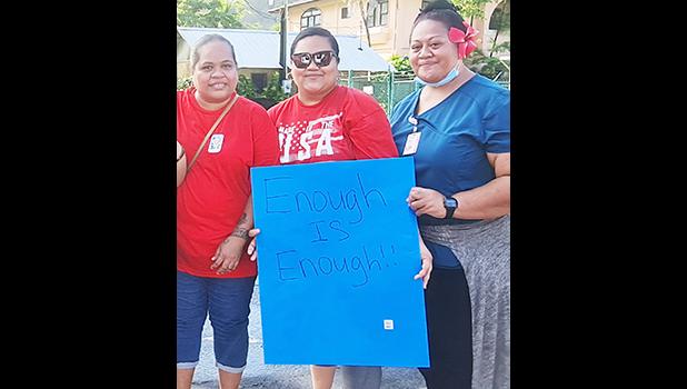 Nurses on strike in Faga’alu