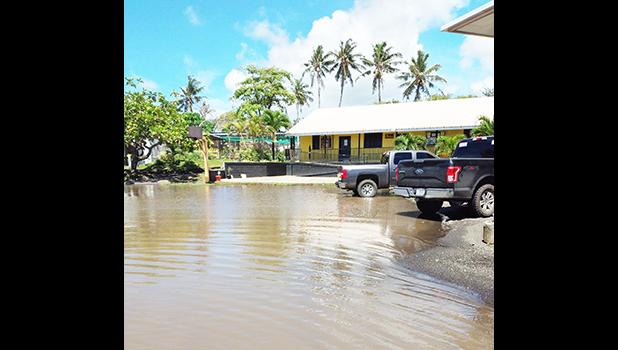 Flooding at Nu’uuli Vocational Technical High School main office