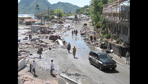 A photo of the bay area shortly after the 2009 tsunami.