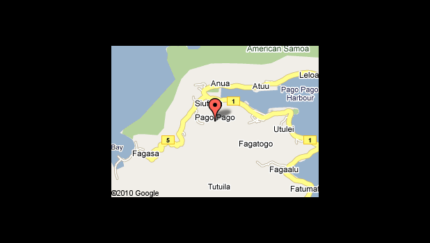 MAP OF TUTUILA WITH PAGO PAGO DESIGNATED