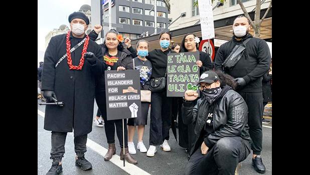 Black Lives Matter protest group in Auckland.