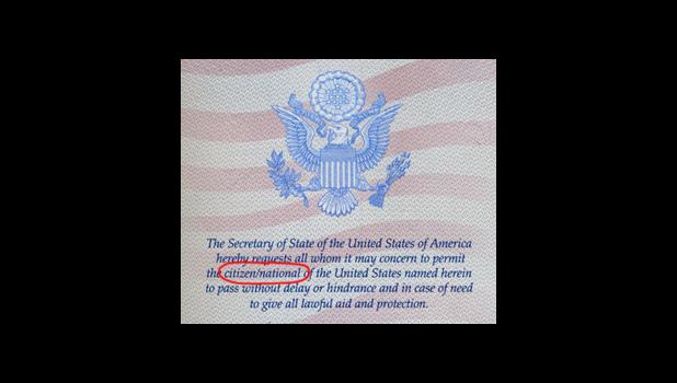 U.S. National passport