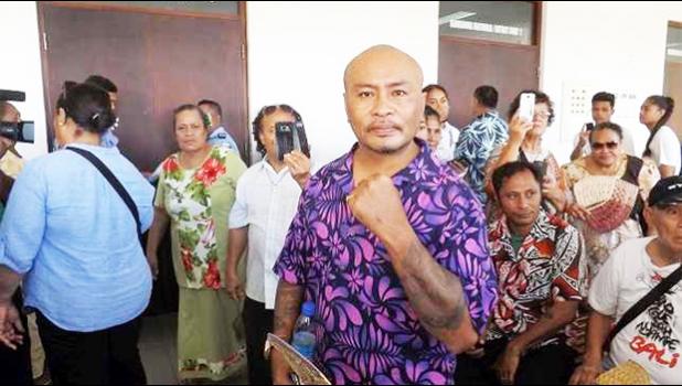 Talalelei Pauga and supporters 