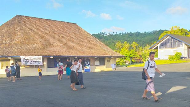 New paved area aroound Pava'ia'i Elementary School