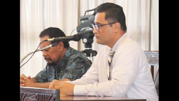 Chief Immigration Officer, Peseta D. Fuimaono (left) and then-Attorney General Talauega Eleasalo V. Ale 