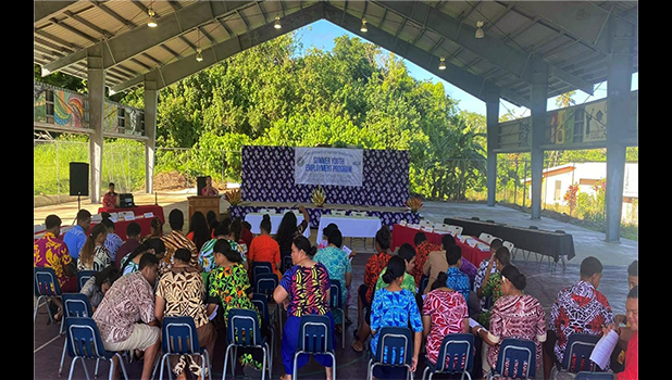 Participants at opening ceremoney of Summer Youth Program