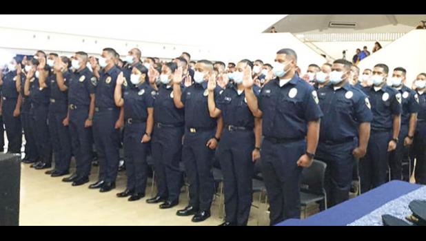 The 72-cadets of 28th Police Academy taking the Oath of Office