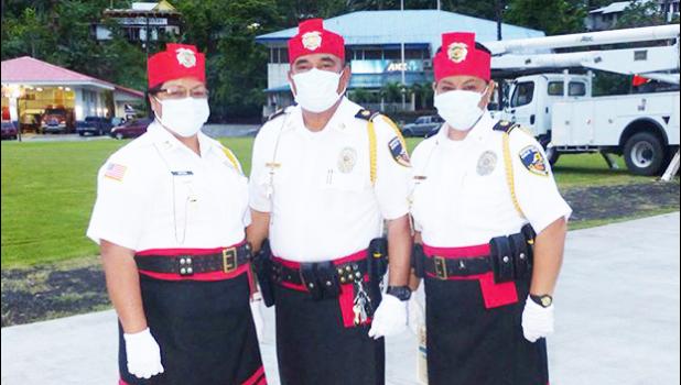 Three members of the Department of Public Safety honor guard 