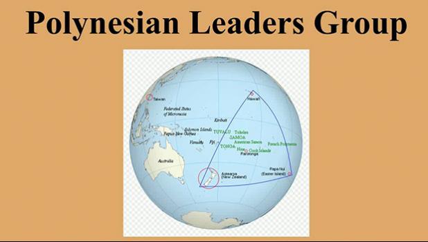 Polynesian leaders group logo showing map of region