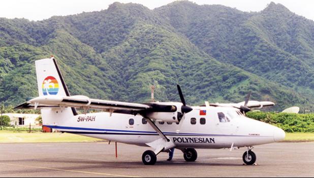 A Polynesian Airlines plane on the runway at Pago Pago International Airport. [courtesy photo]
