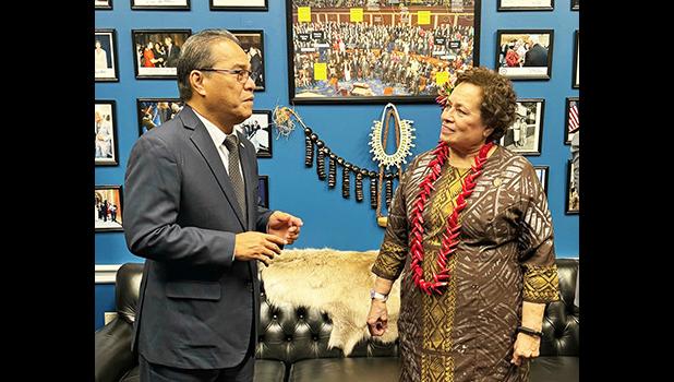 Congresswoman Amata with Federated States of Micronesia (FSM) President Wesley Simina