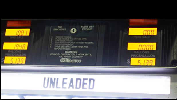 Gas price at the pump $5.13