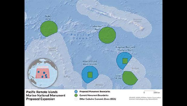 Proposal for new National Marine Sanctuary comprising 777,000 square miles around the Pacific Remote Islands. proposed expansion of NMS around Remote Paciffic Islands
