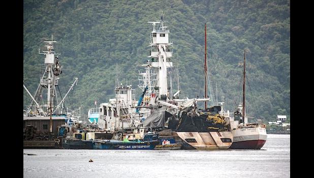 purse seiners in Pago Pago harbor