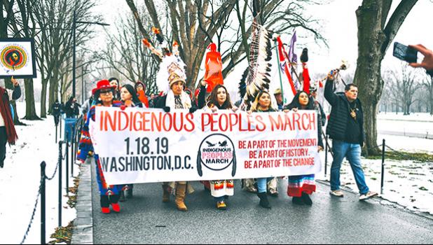  Indigenous Peoples Movement March on Jan. 18th from the US Department of Interior Building to the Lincoln Memorial in Washington D.C. 