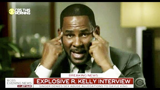In this frame from video provided by CBS, R. Kelly talks during an interview with Gayle King on "CBS This Morning" broadcast Wednesday, March 6, 2019. The R&B singer gave his first interview since being charged last month with sexually abusing four females dating back to 1998, including three underage girls. Kelly has pleaded not guilty to 10 counts of aggravated sexual abuse. (CBS via AP) In this frame from video provided by CBS, R. Kelly talks during an interview