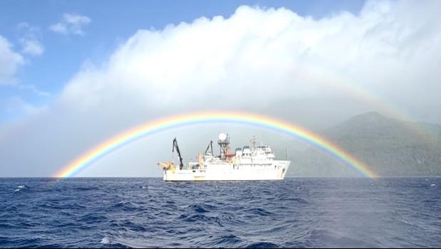 Rainbow over NOAA vessel