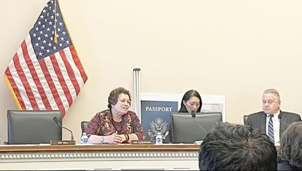 Congresswoman Uifa’atali with Chairman Chris Smith