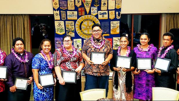 Rotary Club of Pago Pago members and seniors from every high school on island 
