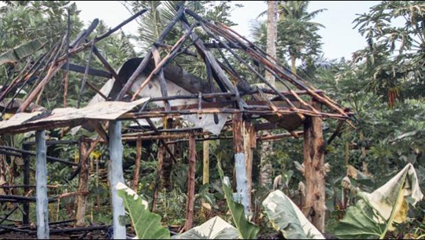 According to Moananu, during the wee hours of Sunday when gun shots were heard, that’s when men between Salelavau and Salelologa started throwing rocks at each other. (Photo: Misiona Simo/Samoa Observer)