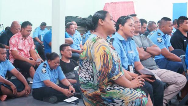   POLICE GATHERING: Police officers during their gathering last Friday. [Samoa Observer]