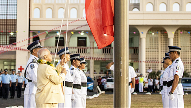 Flag raising at Samoa's 57th Independence clebration