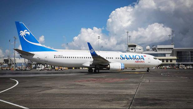 Samoa Airlines plane on the tarmac 